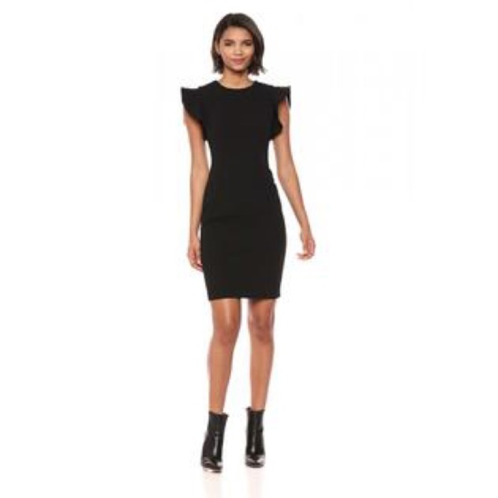 Calvin Klein Ruffle Sleeve Sheath Dress